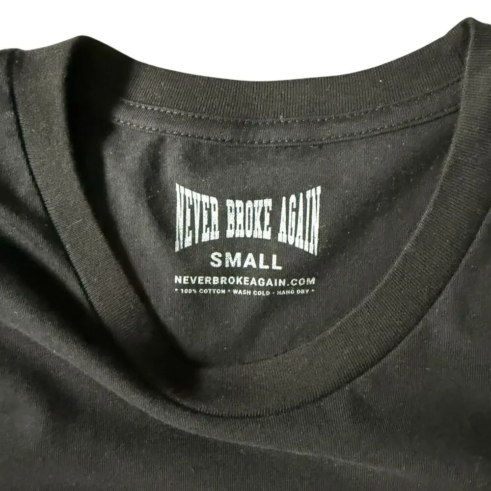 Never Broke Again Blood Dripped Logo T-shirt Mens S - Streetwear Skater HipHop - Picture 9 of 11